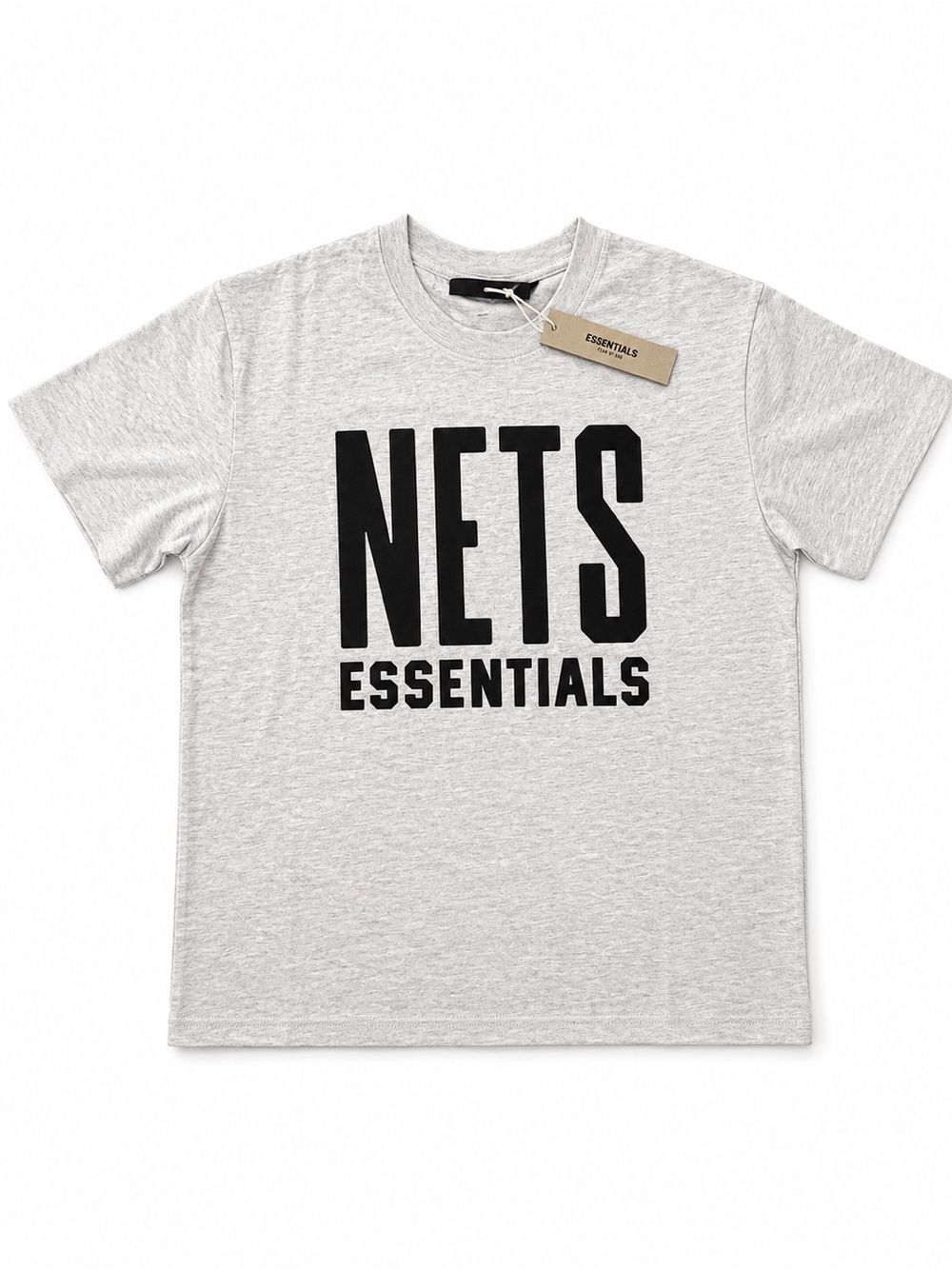 Essentials NETS Logo Tee in Light Gray with Black Print
